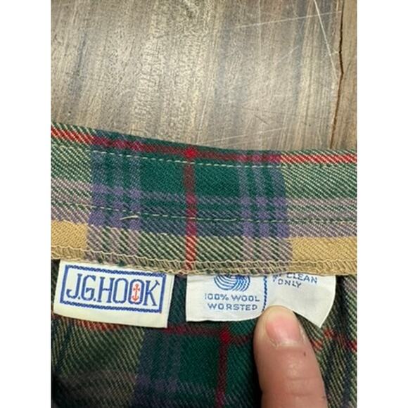 80's Wool Plaid Skirt, J.G. Hook , Vintage, Prairie,Western,Cowgirl,PLZ READ!!!! - Picture 2 of 11